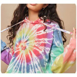 Ivory Ella Oversized Rainbow Tie Dye Hoodie Kangaroo Pocket LS Women's Size S